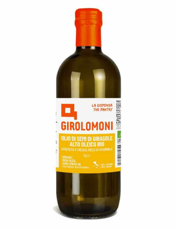 Bottiglia di Olio di Semi di Girasole Alto Oleico biologico Girolomoni
