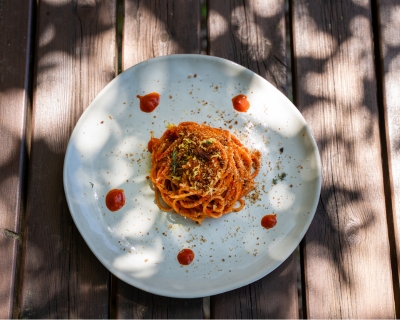 ricetta spaghetti khorasan graziella ra peperone limone prezzemolo pasta bio girolomoni 400x320